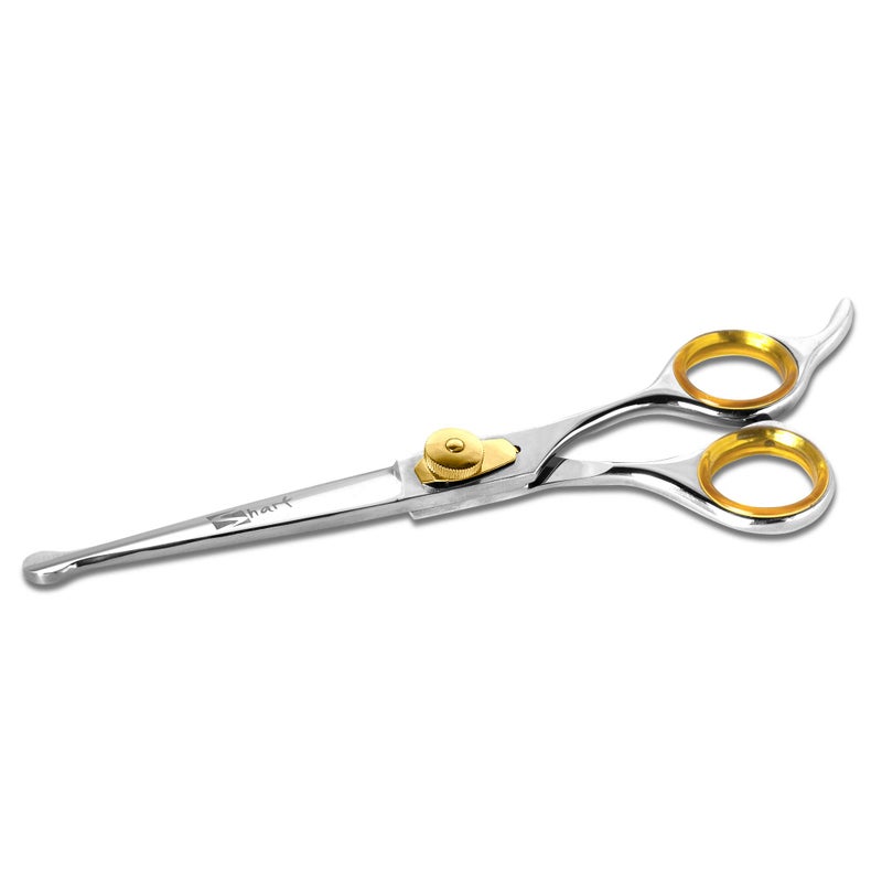Sharf Dog Grooming Scissors, Gold Touch 7.5 Inch Straight Sharp Professional Pet Grooming Shear with Safety Round Tip, Ball Point for Safe and Easy Use for Cat or Dog Grooming - Image 1